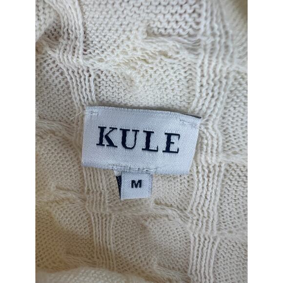 KULE The Mirabelle Cream Mock Neck Cable Knit Cotton Sweater Size Medium - Picture 10 of 13